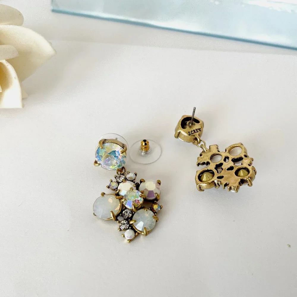 J Crew Aurora Borealis Crystal Dangle Earrings - Picture 6 of 7